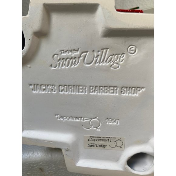 Department 56 Christmas Village Snow Village Jack's Corner Barber Shop - Picture 7 of 10